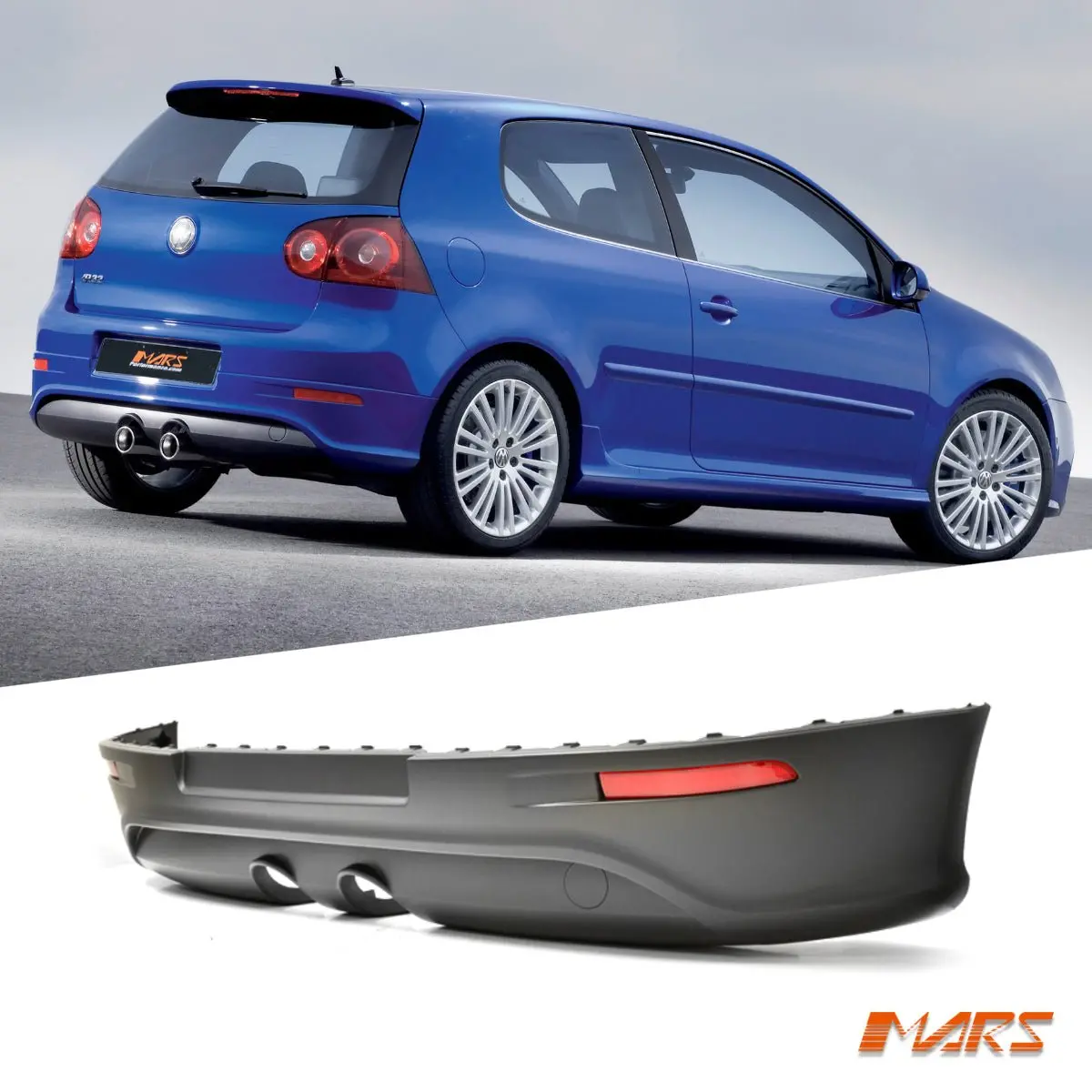 R32 Style Rear Bumper Bar Lip Bodykit With Twin Exhaust Outlet For Volkswagen Vw Golf V Mk-5 2004-2009 1