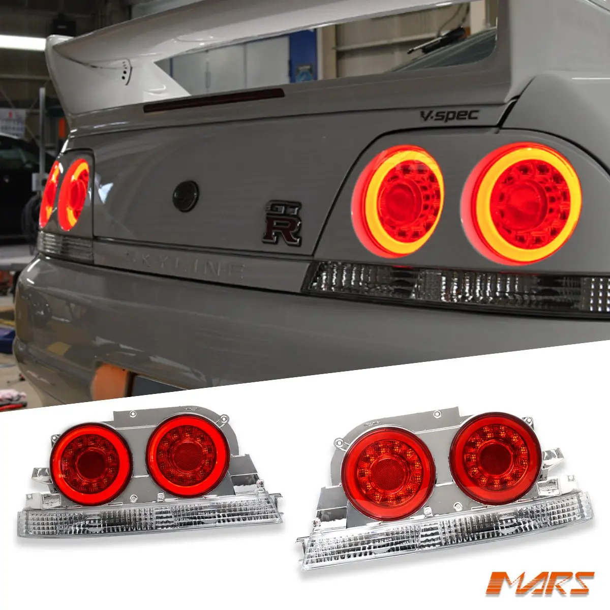 R35 Gtr Style Clear Red Led Tail Lights For Nissan R33 Skyline Coupe Gts-T Gt-R Gt-T Rb250det 1