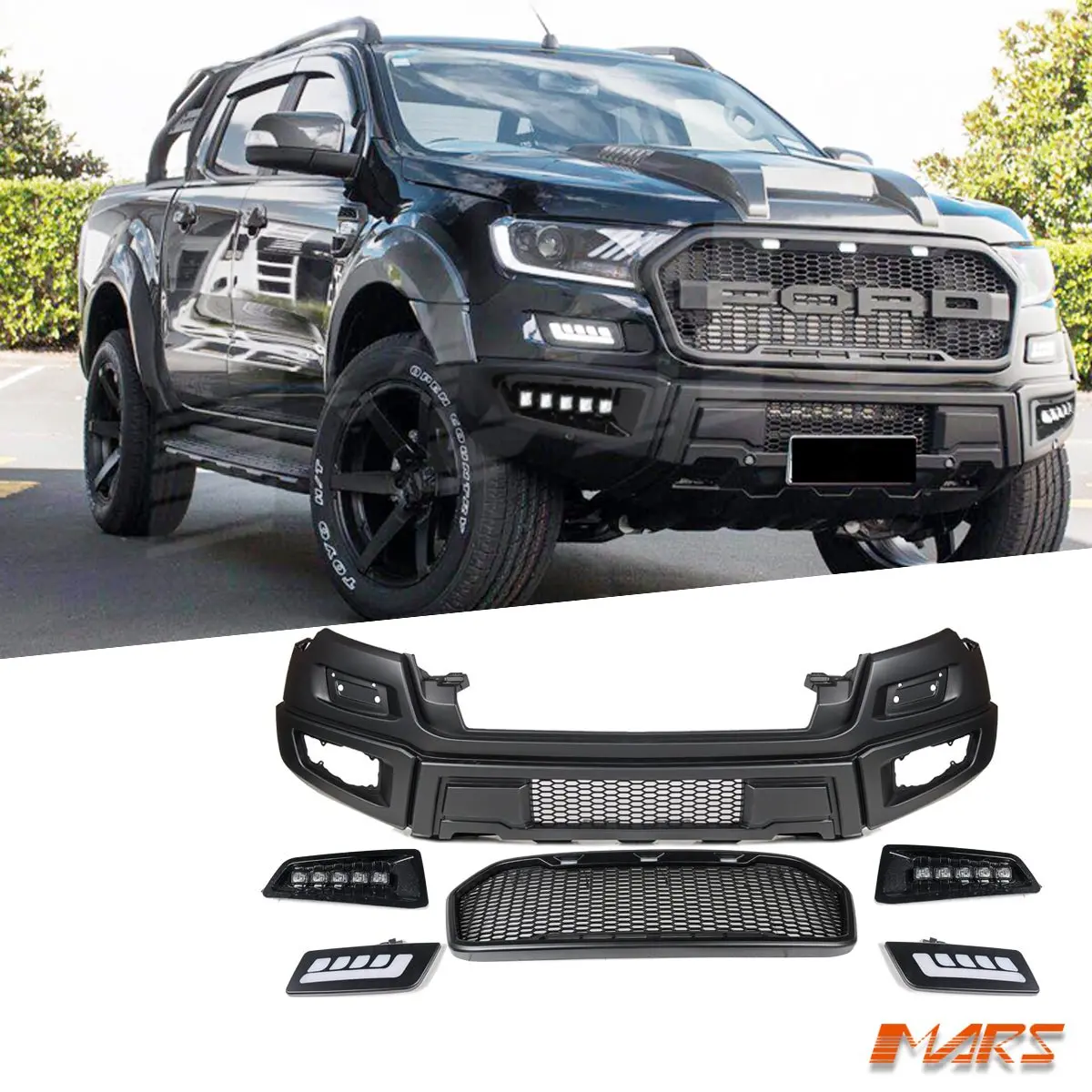 Raptor Style Front Bumper Bar Bodykit With Grille For Ford Ranger Px Mk2 Mk3 2015-2021 1