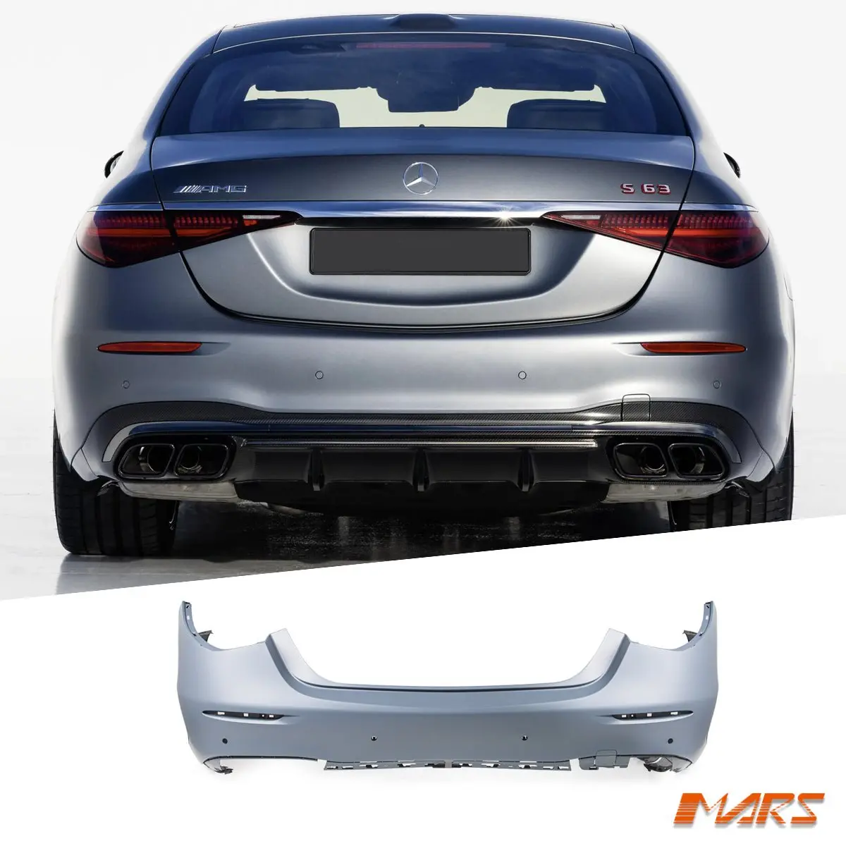 Rear Bumper Bar Cover Bodykit For Mercedes-Benz W223 S-Class 2021-2024 & S63 Amg 1