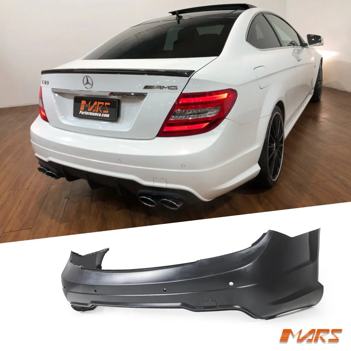 Rear Bumper Bar Cover For Mercedes-Benz C-Class C204 Coupe / W204 Sedan & C63 Amg 2008-2014 1