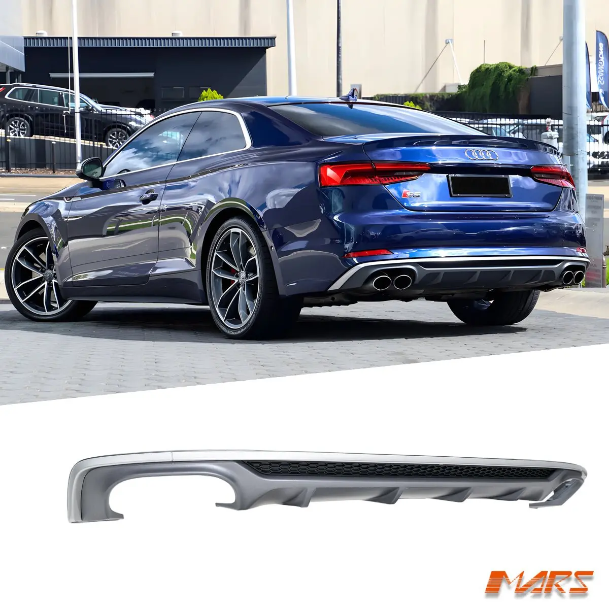 Rear Bumper Bar Diffuser Bodykit With Twin Exhaust Outlet For Audi F5 S5 & A5 S-Line 2016-2020 1