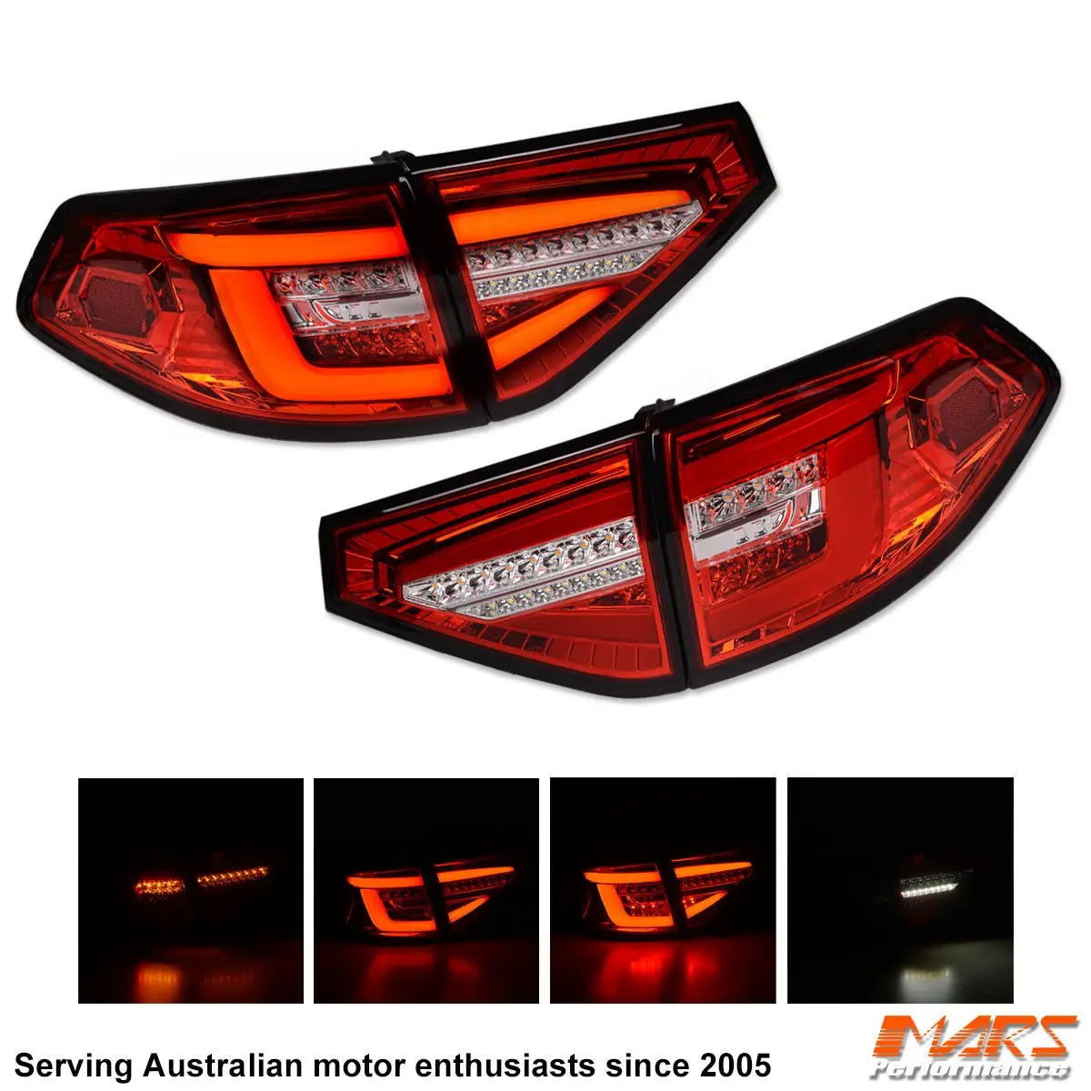 Red Clear Full Led 3D Stripe Bar Tail Lights With Sequential Indicators For Subaru Impreza Hatch Back 2007-2013 Including Wrx & Sti 1