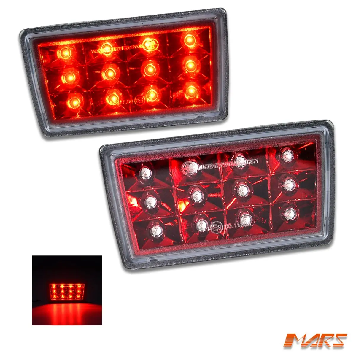 Red Clear Led Rear Bumper Bar Fog & Brake Tail Light For Subaru Wrx & Sti 2014-2021 Va 1
