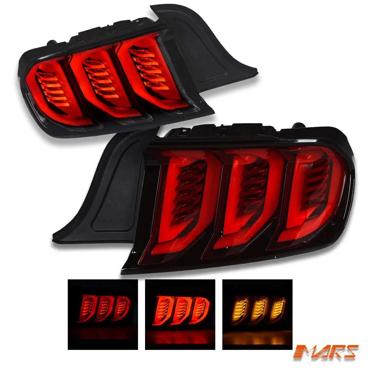 Red Full Led Tail Lights With Sequential Indicator For Ford Mustang Fm Fn 2015-2022 1
