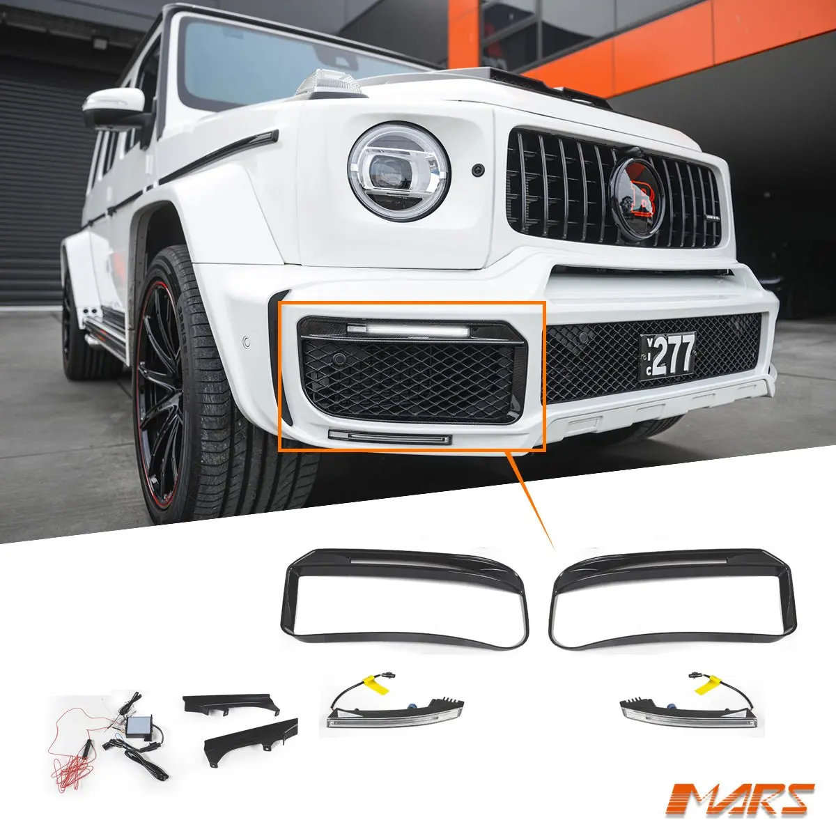 Rocket 900 Style Upper Led Drl Lights For Mercedes-Benz G-Class W463a Brabus Style Front Bumper Bar Bodykit 1