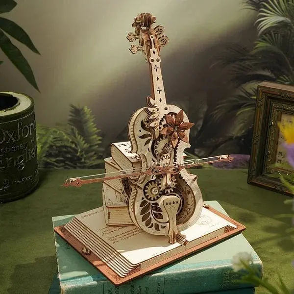 Roeamk63 Rokr Magic Cello Mechanical Music Box 3D Wooden Puzzle 1