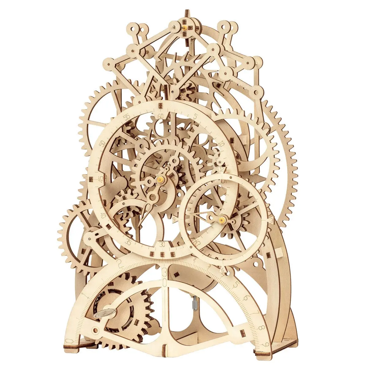 Roelk501 Mechanical Wood Models; Pendulum Clock - With Wind-Up Spring 1