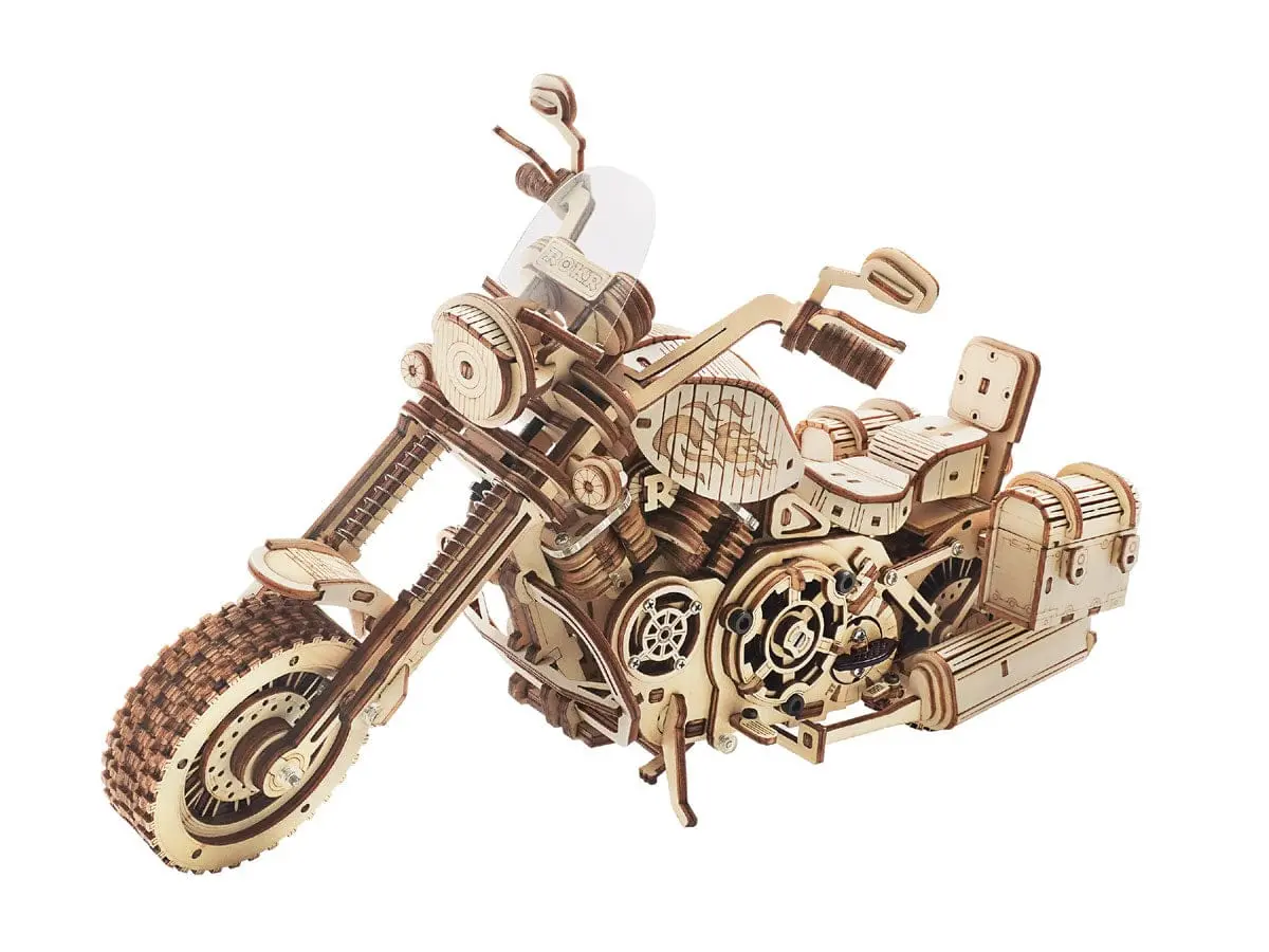 Roelk504 Mechanical Wood Models; Cruiser Motorcycle 1