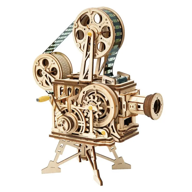 Roelk601 Mechanical Wood Models; Vitascope - Working Projector, Hand-Crank Generator 1