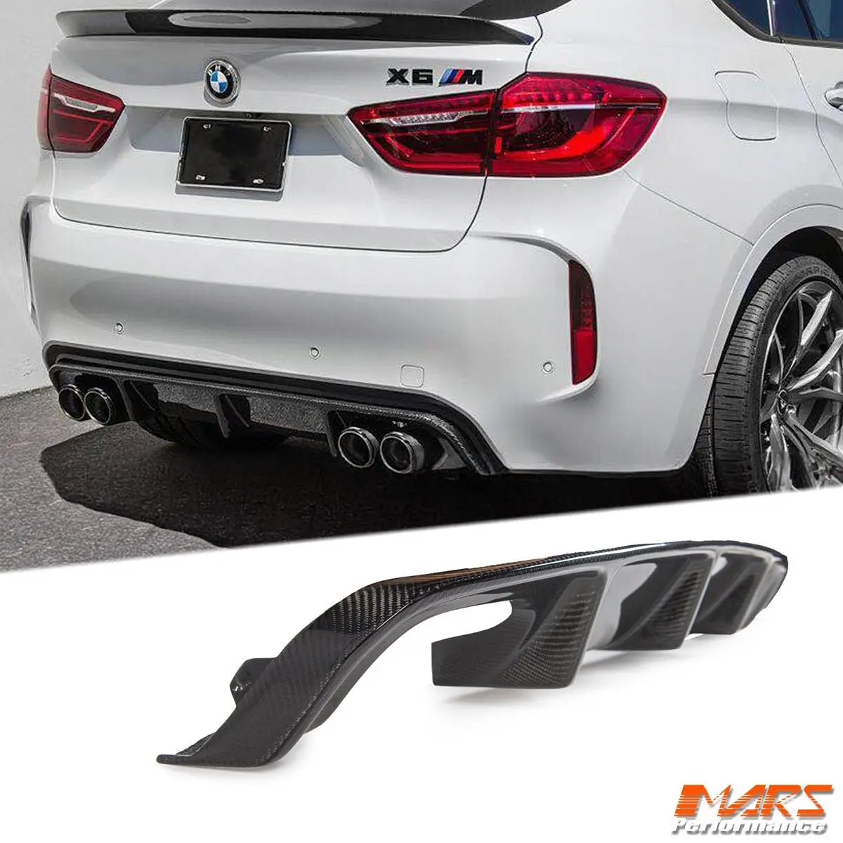 Rpk Style Carbon Fibre Rear Bumper Bar Lower Diffuser Bodykit For Bmw F85 X5m & F86 X6m 1