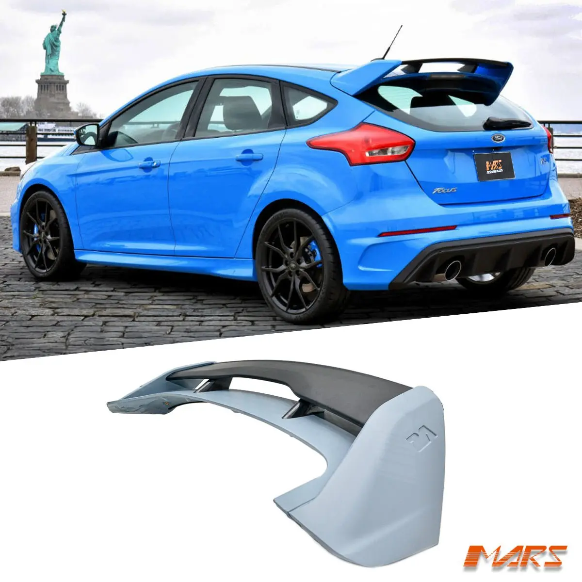Rs Style Unpainted Abs Plastic Trunk Spoiler Wing Bodykit For Ford Focus Lz Lw Hatch 2012-2018 1