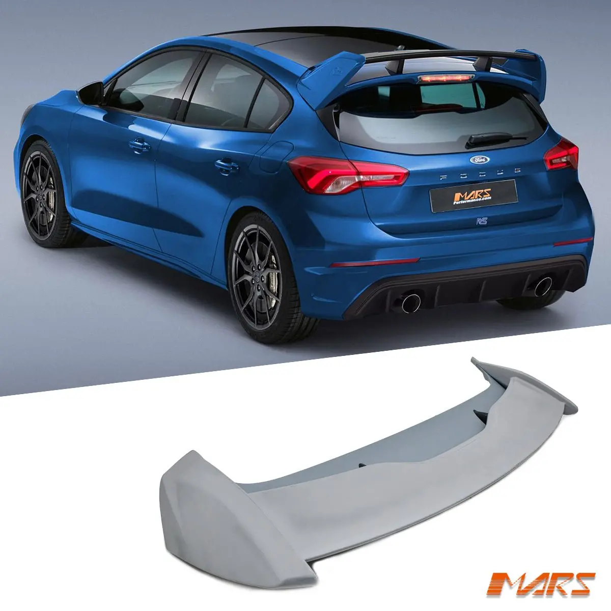 Rs Style Unpainted Abs Plastic Trunk Spoiler Wing Bodykit For Ford Focus Sa Hatch 2018-2022 1
