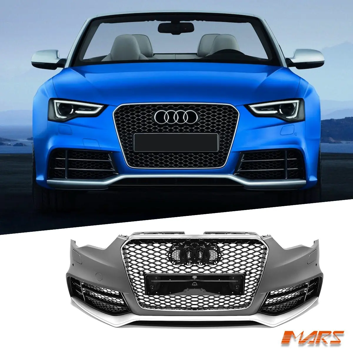 Rs5 Style Front Bumper Bar Bodykit & Grill For Audi A5 S5 8T 2013-2016 2 Doors Coupe & 4 Doors Sedan 1