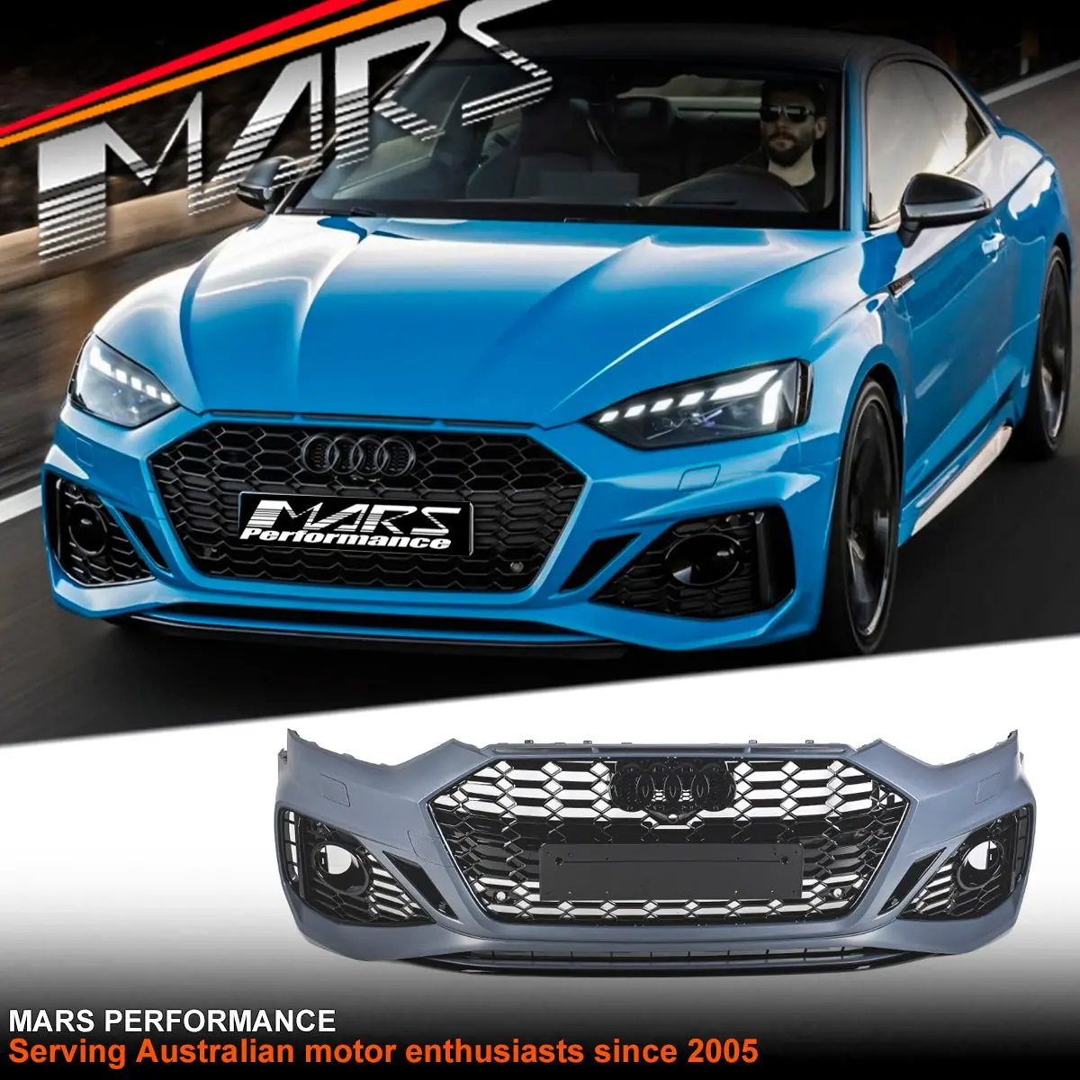 Rs5 Style Front Bumper Bar Bodykit With Honeycomb Grille Grill For Audi A5 S5 F5 2020-2024 1
