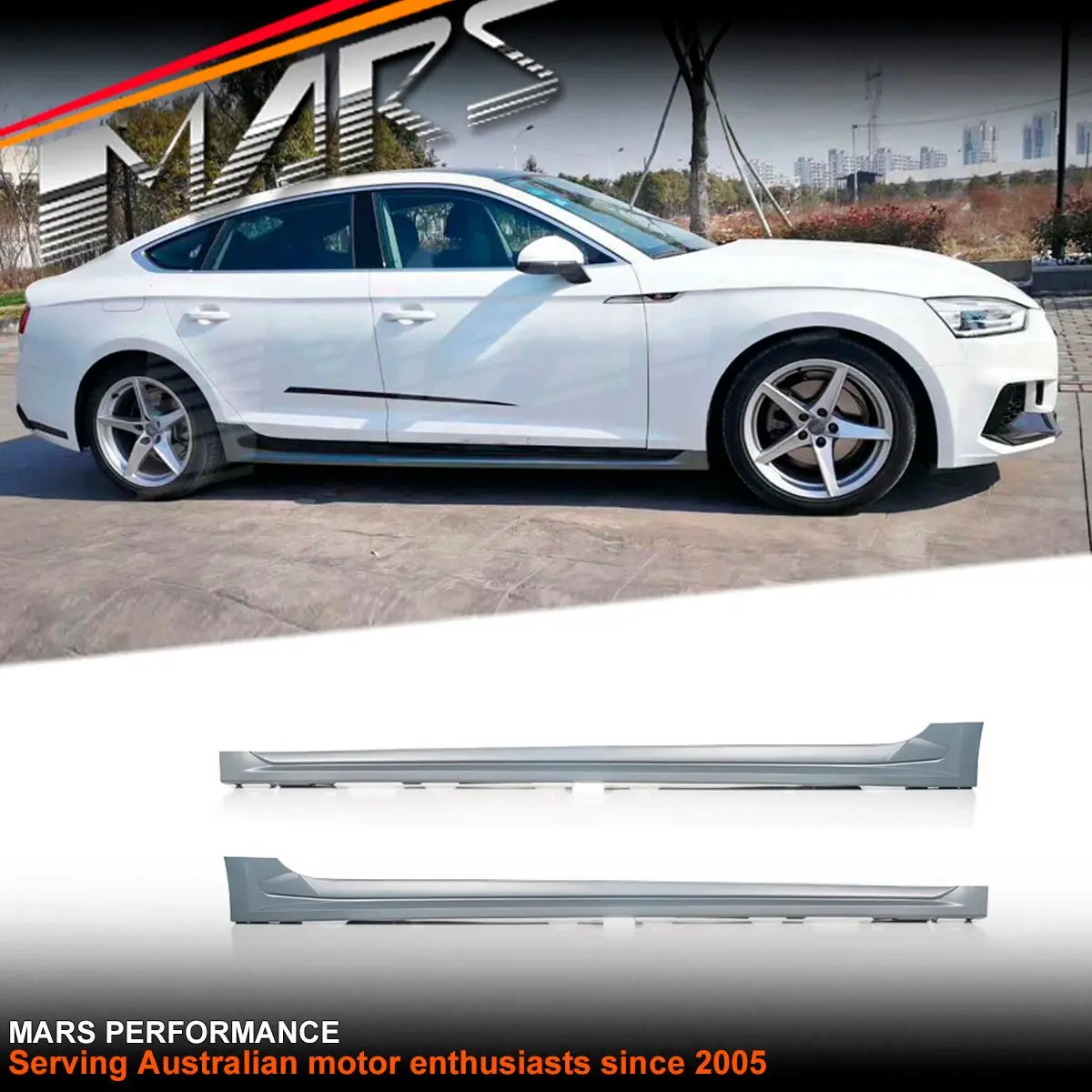 Rs5 Style Lower Side Skirts Bodykit With Trim For Audi A5 S5 F5 4 Doors Sedan 2016-2020 1