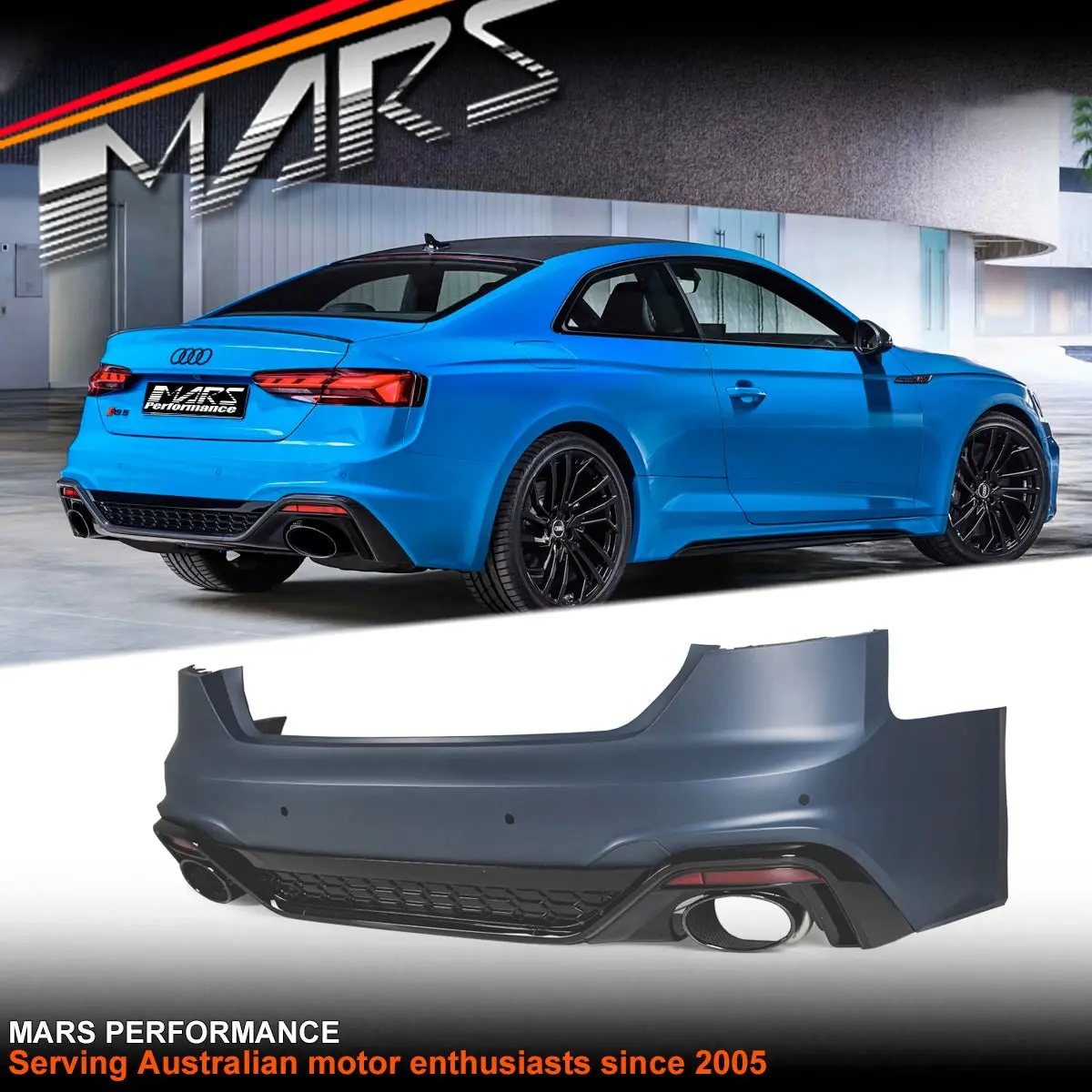 Rs5 Style Rear Bumper Bar Bodykit With Diffuser & Exhaust Tips For Audi A5 S5 F5 2016-2024 1
