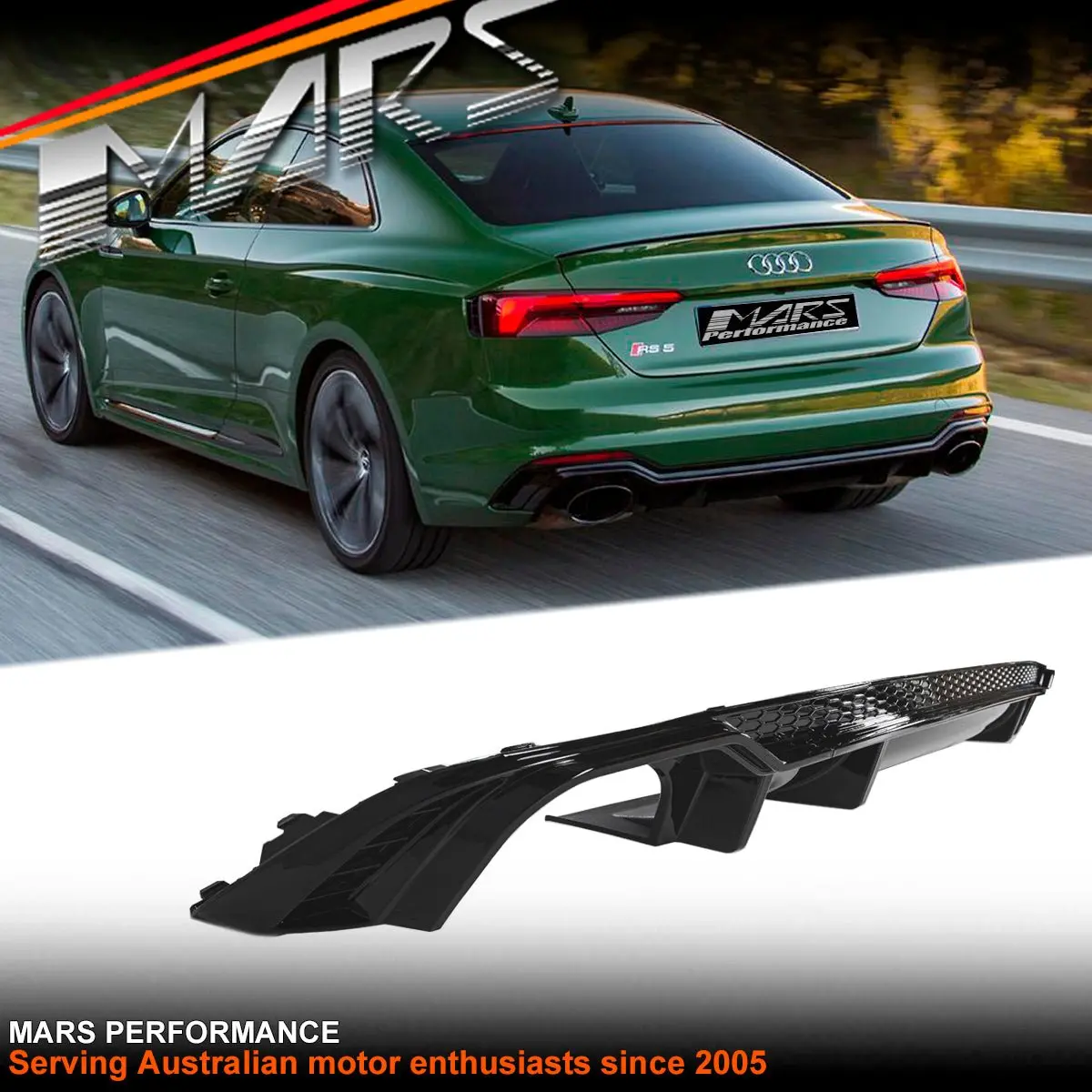 Rs5 Style Rear Bumper Bar Diffuser Bodykit With Twin Exhaust Outlet For Audi F5 S5 & A5 S-Line 2016-2020 1