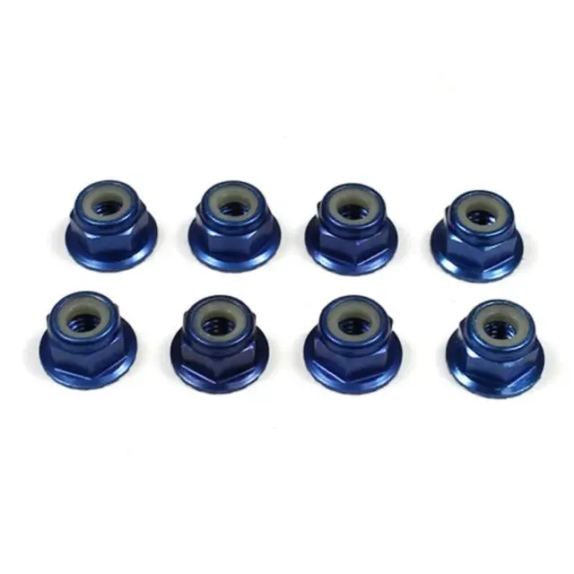 Tuh1080 4Mm Aluminum Locknut, Flanged Knurled (8) Dark Blue 1