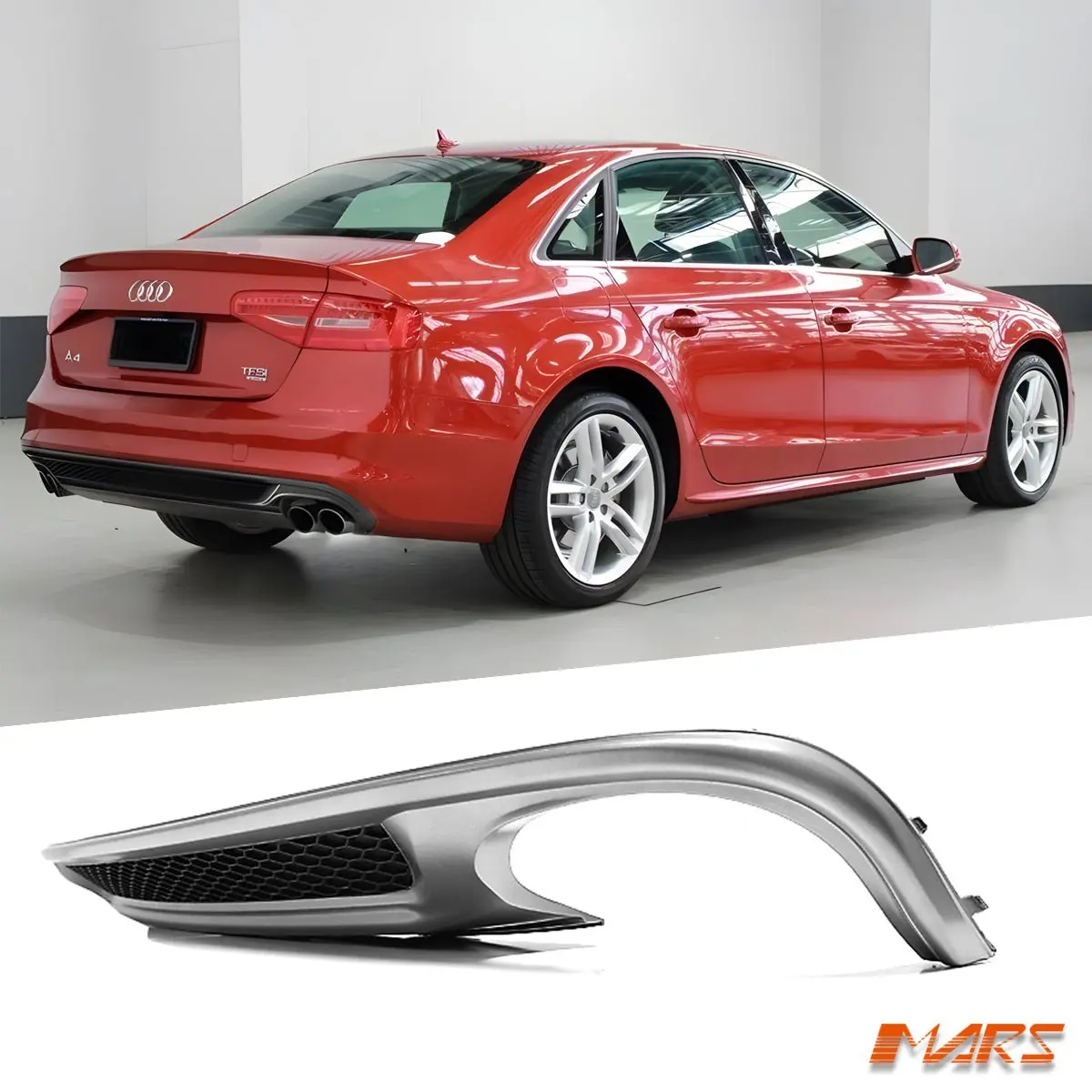 S-Line Style Twin Exhaust Outlet Diffuser Bodykit For Audi A4 B8 2012-2015 Sedan Standard Rear Bumper Bar 1