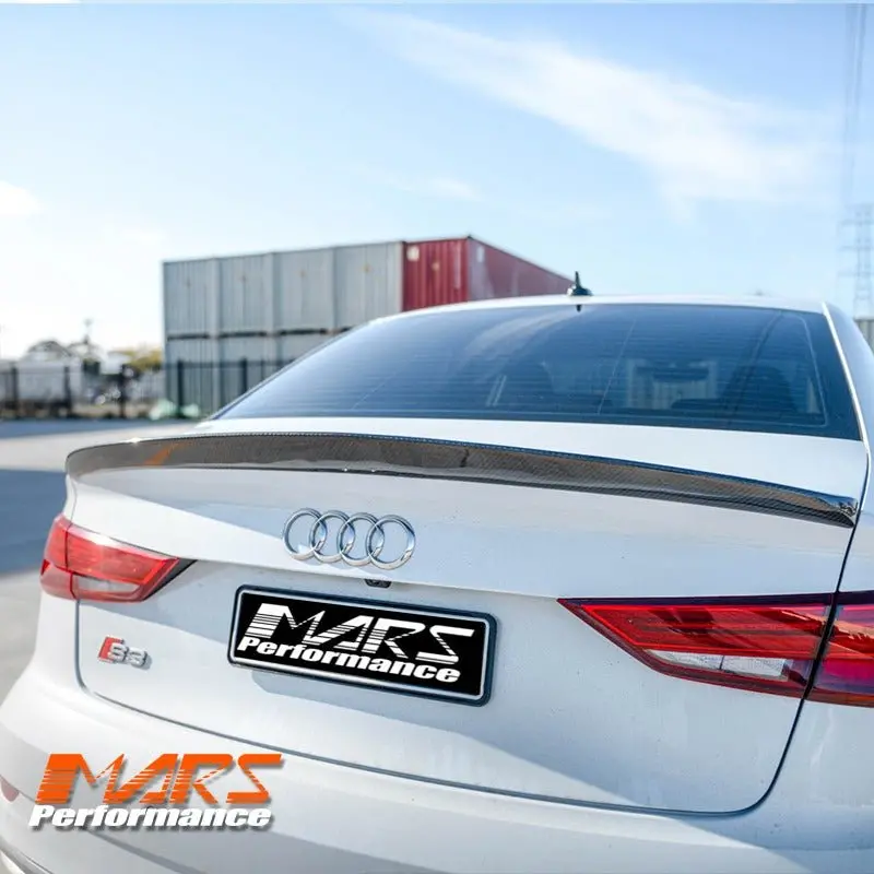 S3 Style Carbon Fibre Rear Trunk Lip Spoiler Wing Bodykit For Audi A3 S3 Rs3 8V 4 Doors Sedan 2013-2019 1