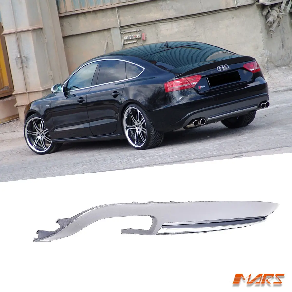 S5 Style Rear Bumper Bar Diffuser Bodykit With Twin Exhaust Outlets – For Audi A5 8T Sedan (Non-S-Line, 2008–2012) 1