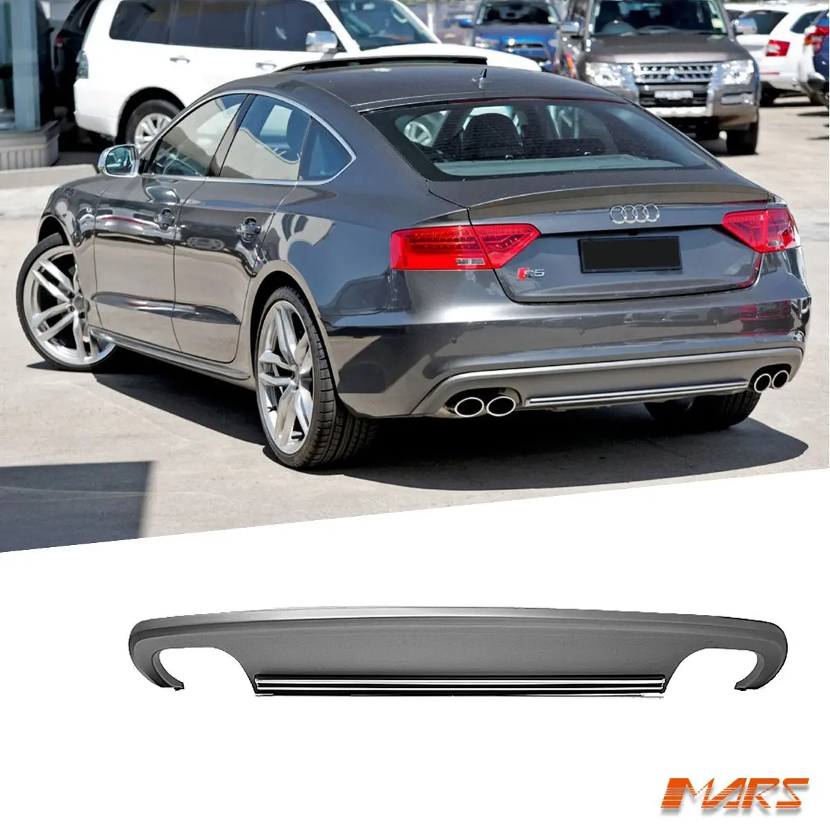 S5 Style Rear Bumper Bar Diffuser Bodykit With Twin Exhaust Outlet For Audi A5 8T 4 Doors Sedan 2013-2016 1