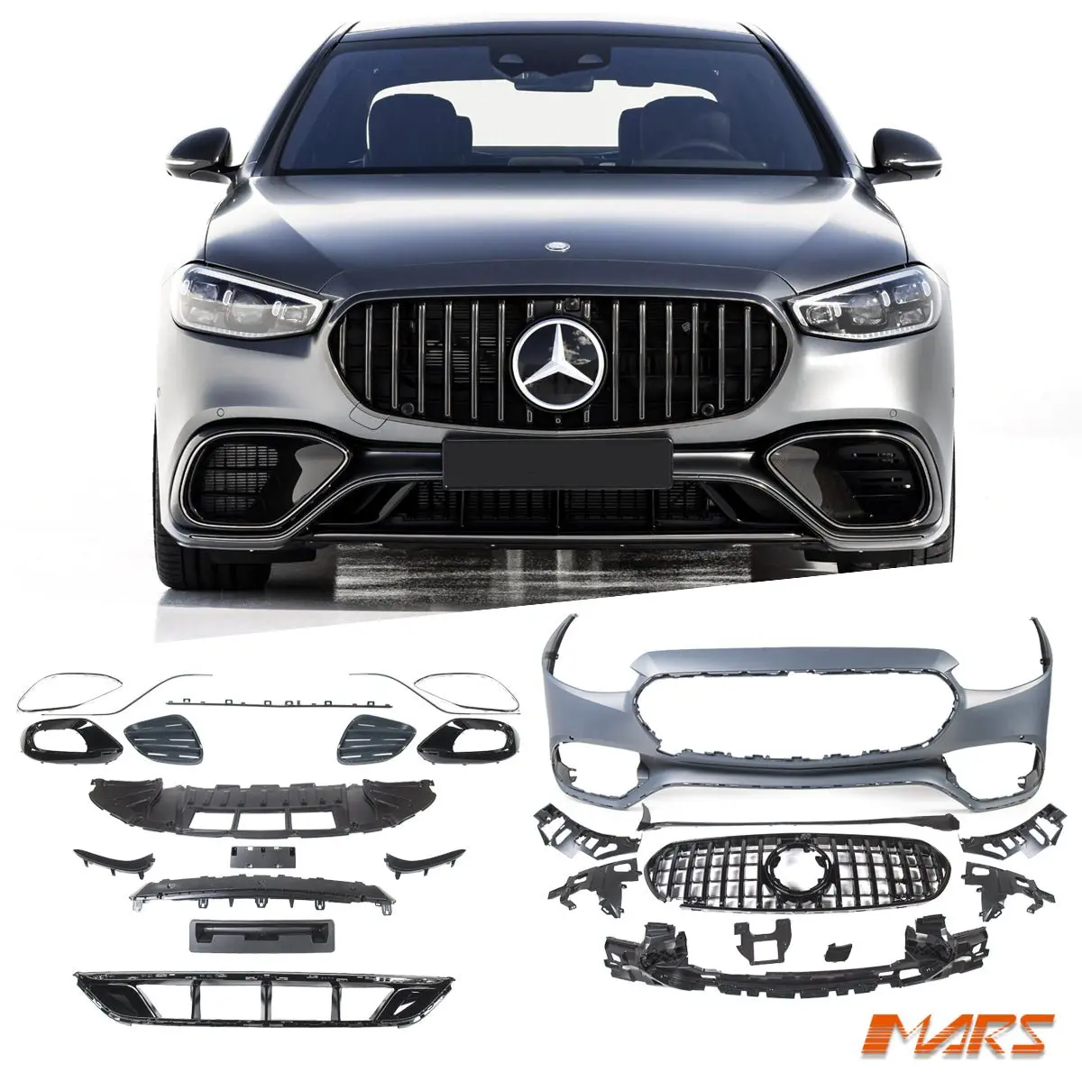 S63 Amg Style Front Bumper Bar & Grill Bodykit For Mercedes-Benz W223 S-Class 2021-2024 1