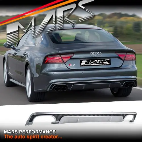S7 Style Rear Bumper Bar Twin Exhaust Outlet Diffuser Bodykit For Audi A7 S7 4G 2015-2018 1