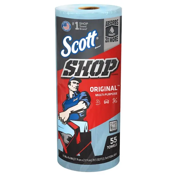 Scott Shop Towels Original (75147), Blue, 55 Towels/Standard Roll 1