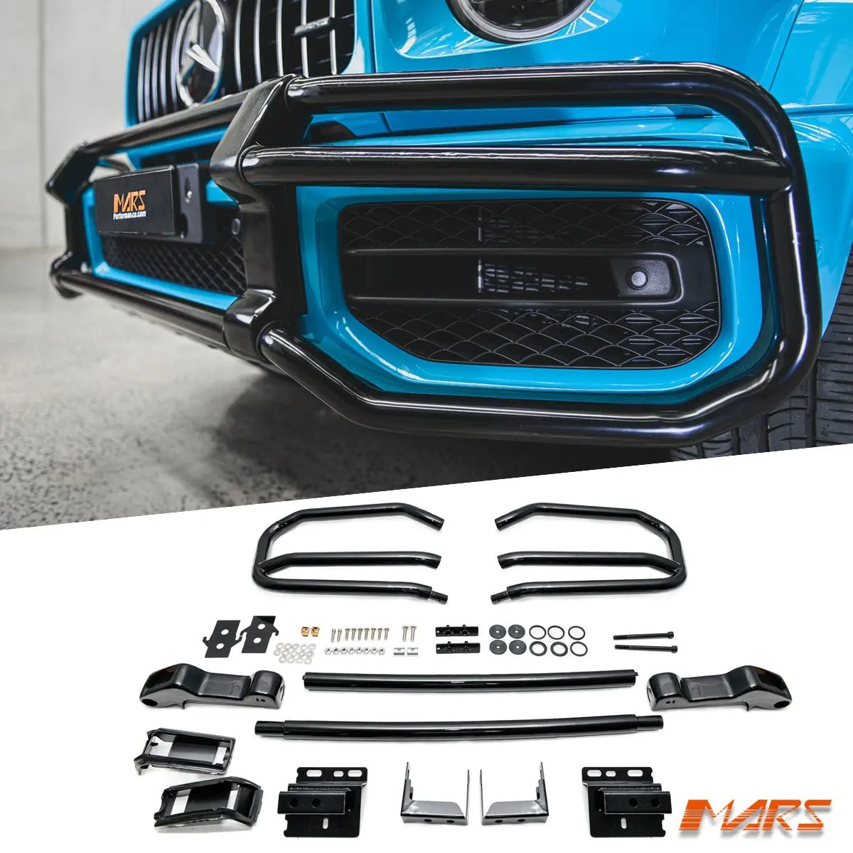Simple Version- Black Front Bumper Metal Bullbar Guard For Mercedes-Benz G-Class W464 W463a G63 Amg Bodykit 2019-2024 1