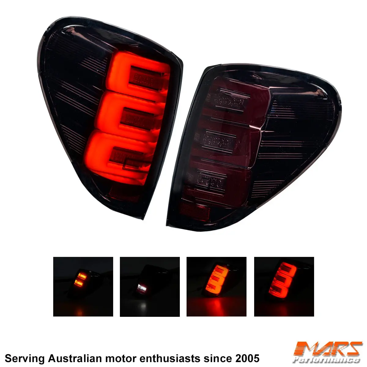Smoked 3D Stripe Bar Full Led Tail Lights For Mitsubishi Triton Ute Ml Mn 2006-2015 1
