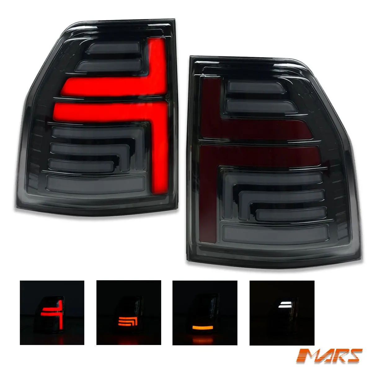 Smoked 3D Stripe Bar Full Led Tail Lights With Sequential Indicators For Mitsubishi Pajero Ns Nt Nw Nx 2007-2021 1