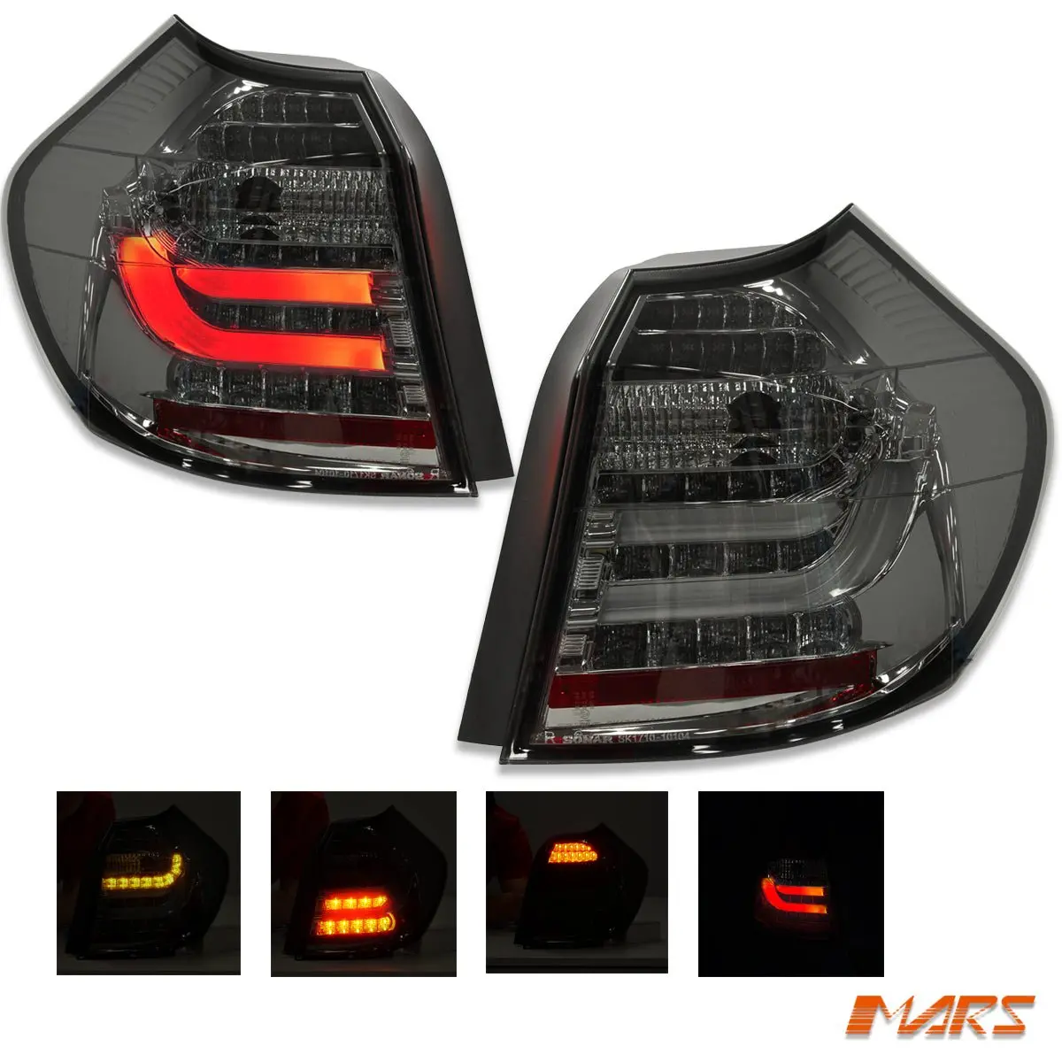 Smoked Black 3D Led Tail Lights For Bmw 1 Series E81 E87 Hatch 1