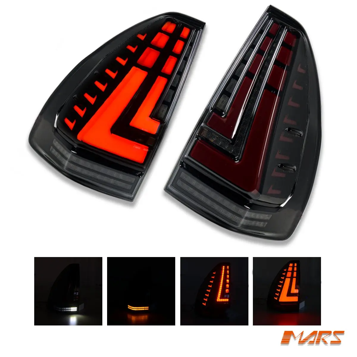 Smoked Black Full Led Tail Lights With Sequential Indicators For Toyota Landcruiser Prado 120 Series Fj120 Lc120 2003-2009 1