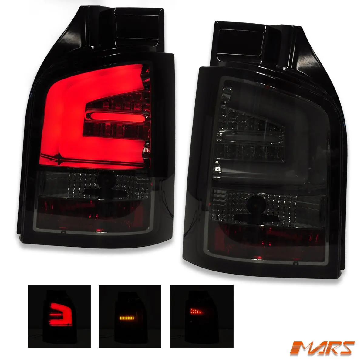 Smoked Black Led Tail Lights With Led Indicators For Volkswagen Vw T5.1 Multivan 2010-2015 1