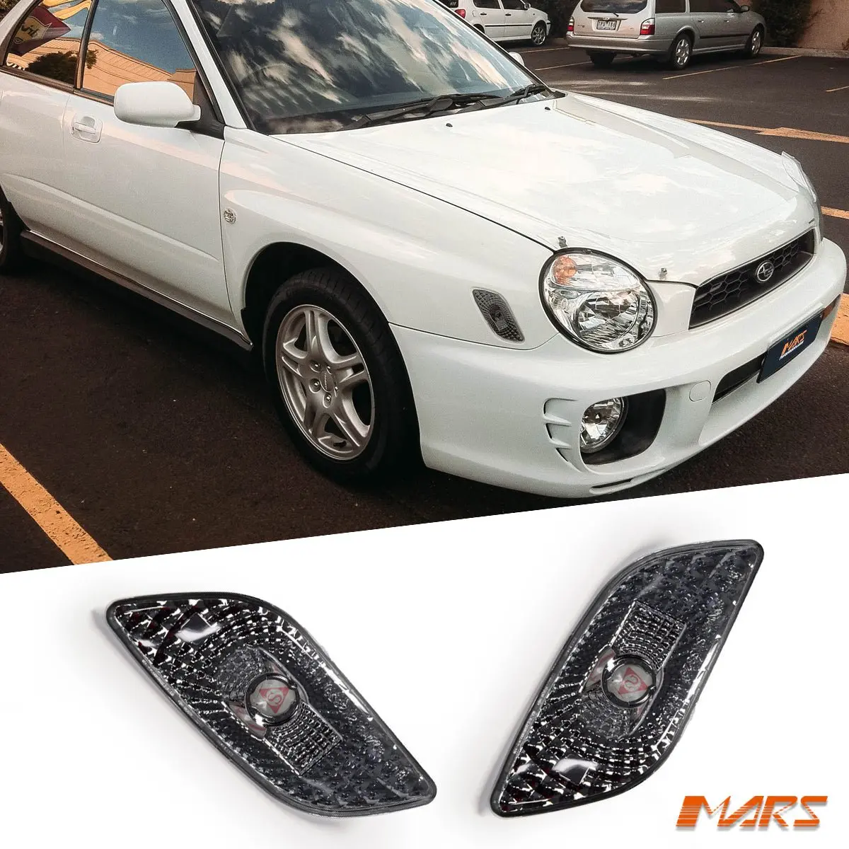 Smoked Fender Side Reflector Marker Indicator Lights For Subaru Impreza & Wrx Sti 2001-2003 1
