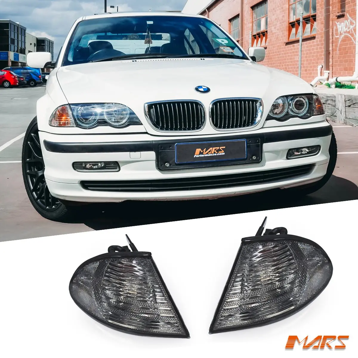 Smoked Front Corner Turn Signal Indicator Lights For Bmw 3-Series E46 1998-2001 Pre Lci Sedan & Wagon 1