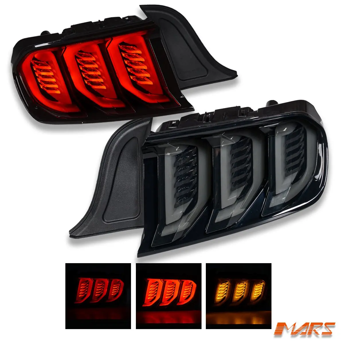 Smoked Full Led Tail Lights With Sequential Indicator For Ford Mustang Fm Fn 2015-2022 1