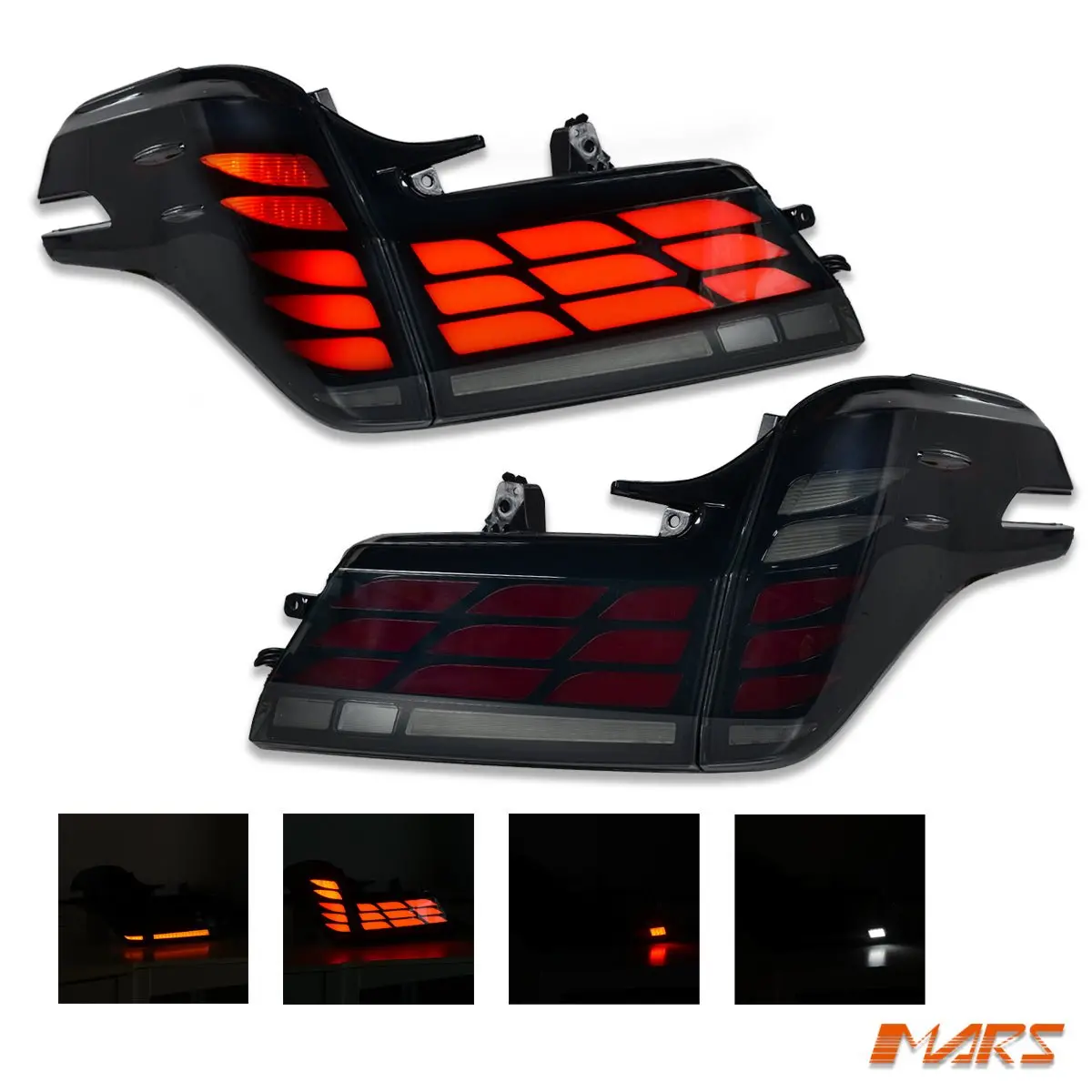 Smoked Full Led Tail Lights With Sequential Indicator For Toyota Alphard 30 Series 2018-2023 1
