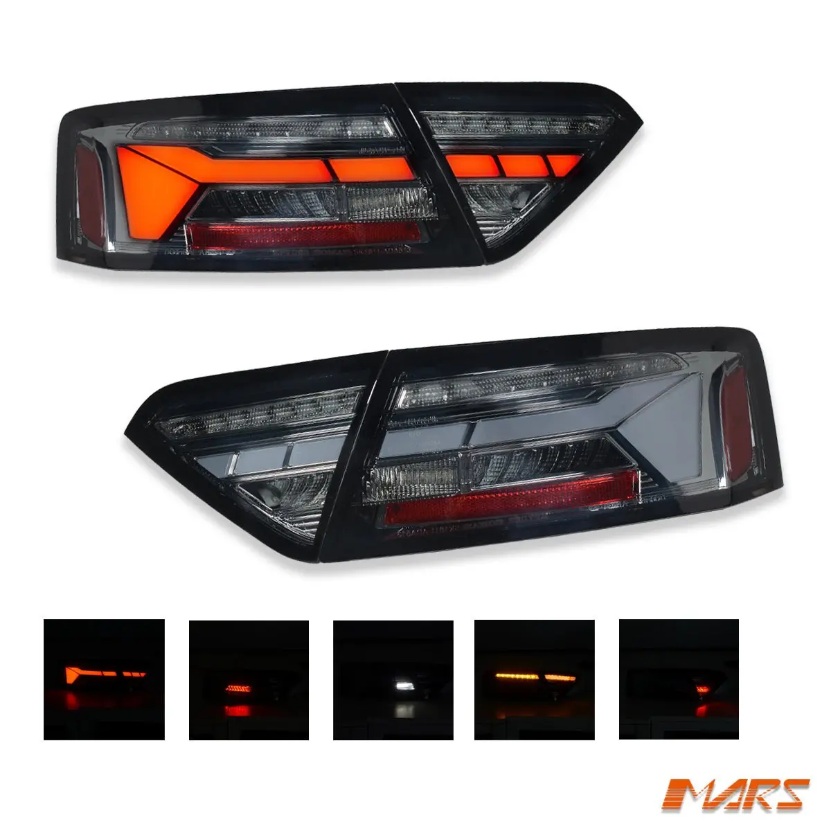 Smoked Full Led Tail Lights With Sequential Indicators For Audi A5 S5 8T 2013- 2016 Update Models 1