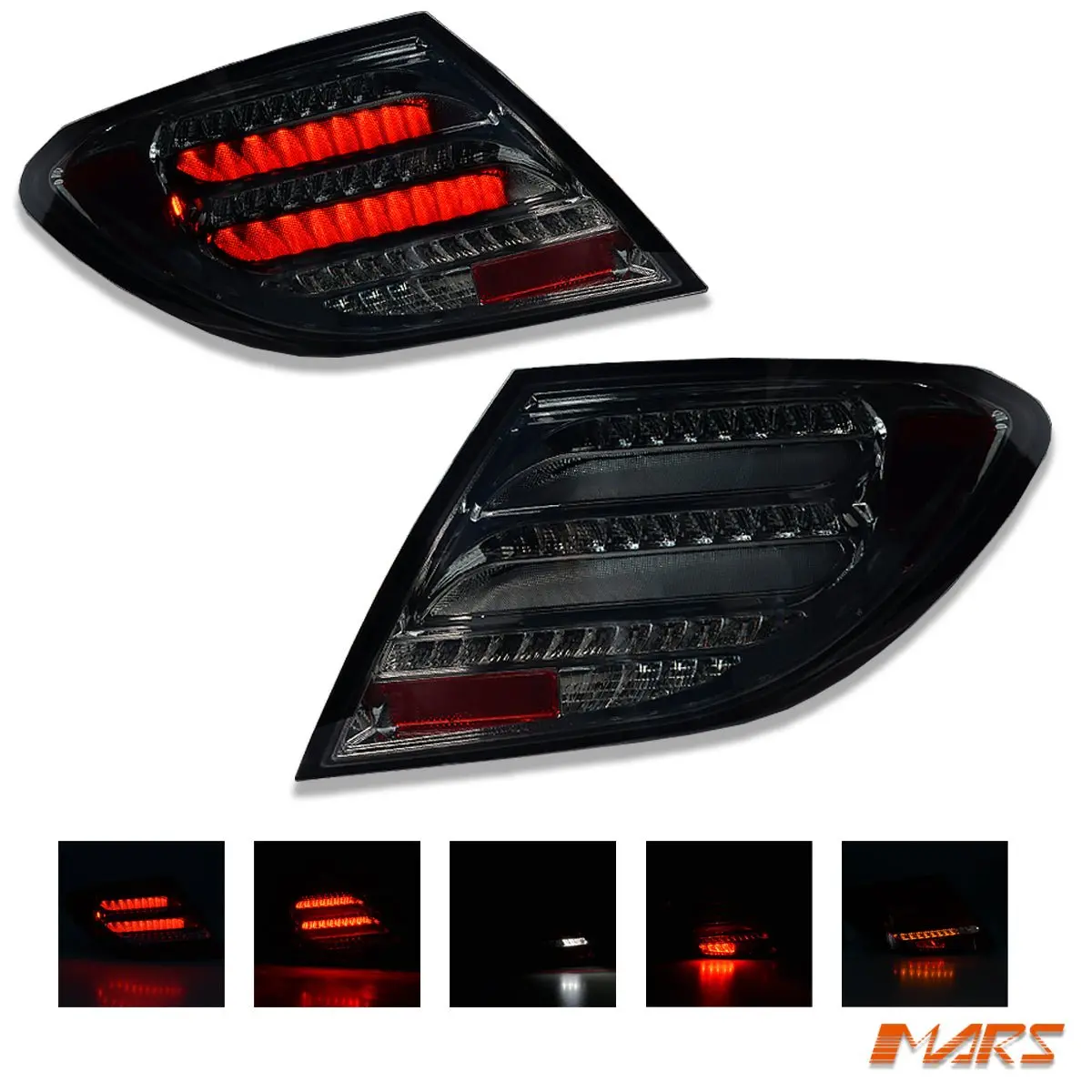 Smoked Full Led Tail Lights With Sequential Indicators For Mercedes-Benz C-Class W204 C204 & C63 Amg 2011-2014 1