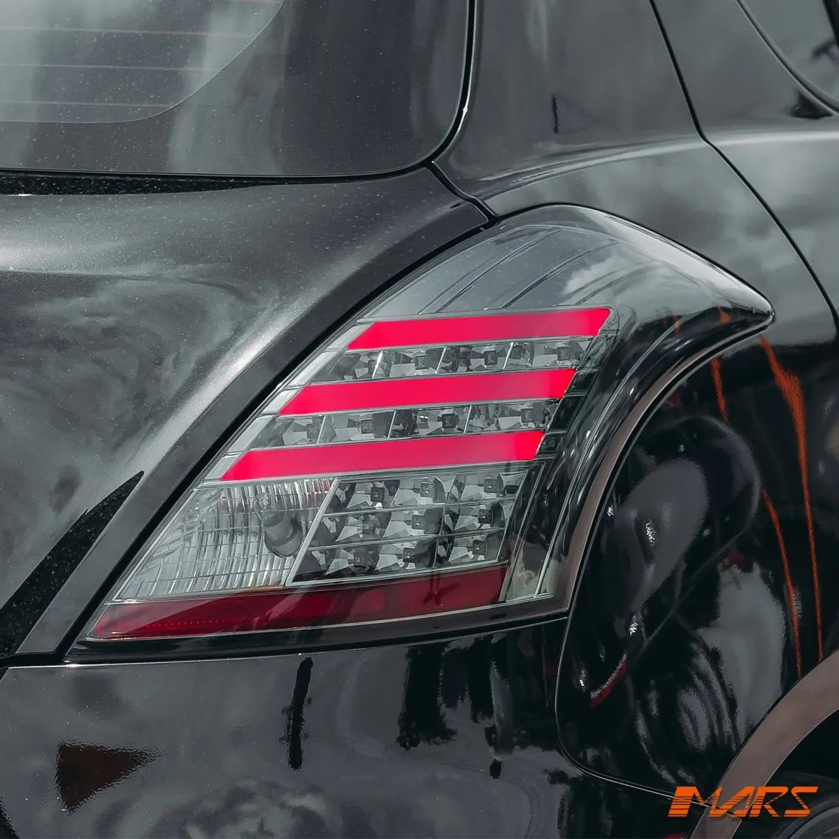 Smoked Led 3D Stripe Tail Lights With Led Indicators For Suzuki Swift Hatch 2011-2017 1