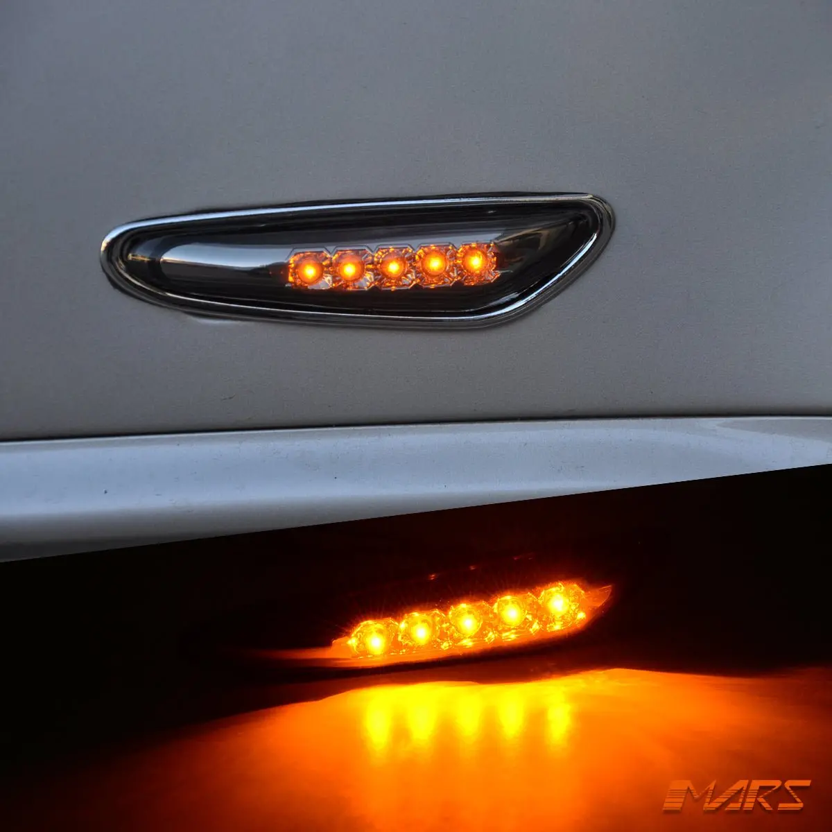 Smoked Led Side Marker Indicator Turn Signal Lights For Bmw 3-Series E90 E91 E92 E93 & 5-Series E60 E61 1