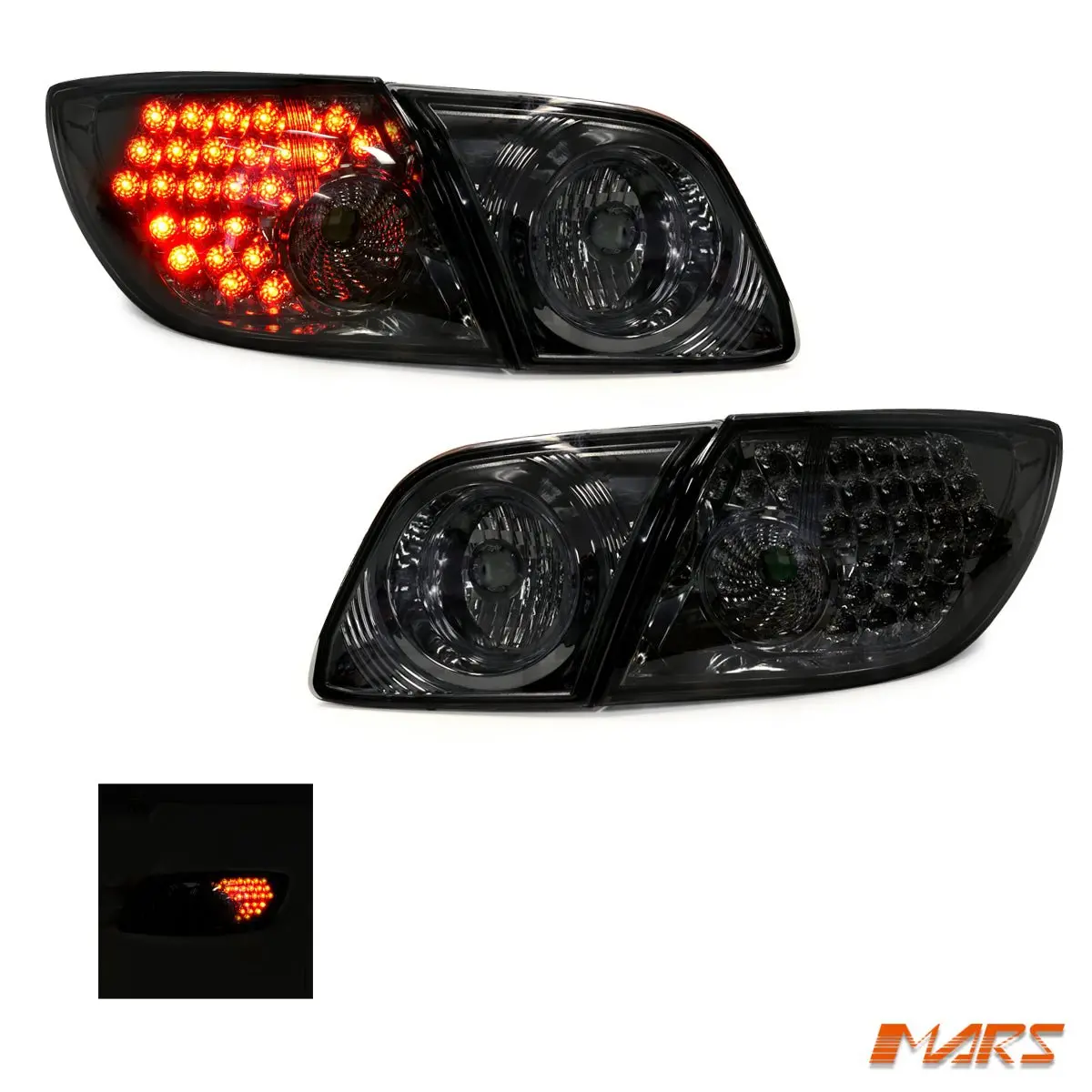 Smoked Led Tail Lights For Mazda 3 Hatchback Hatch 2003-2009 Bk Series 1 & 2 1