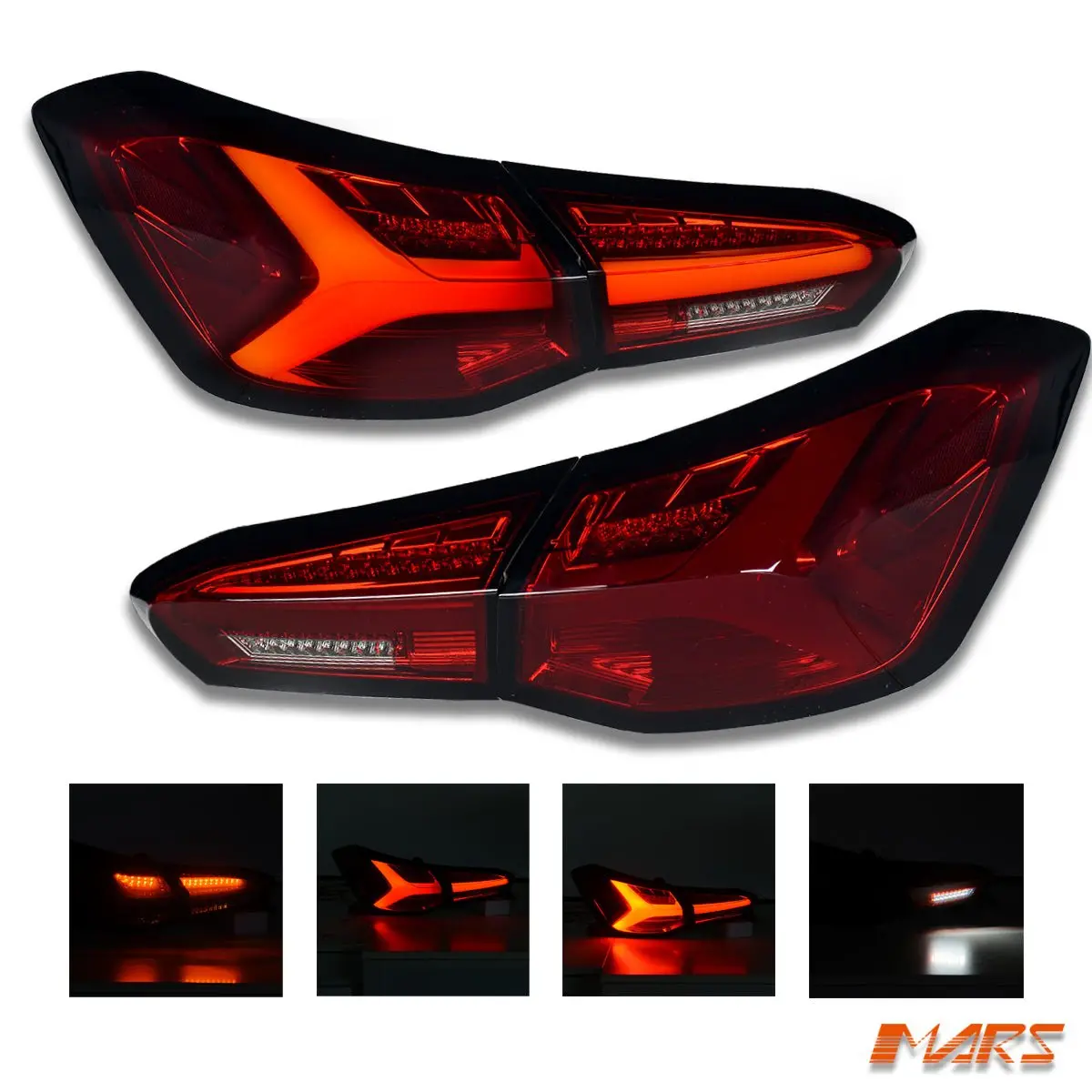 Smoked Red 3D Stripe Bar Full Led Tail Lights With Sequential Indicator For Ford Focus Sa Hatch 2018-2022 1