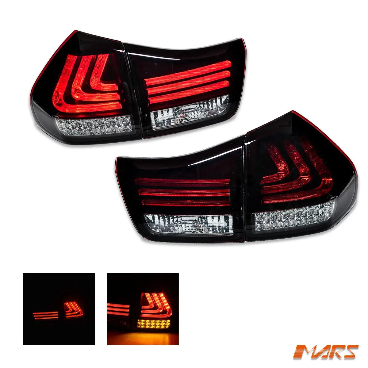 Smoked Red 3D Stripe Bar Tail Light With Led Indicators For Lexus Rx330 Rx350 Xu30 Rx 2003-2008 1