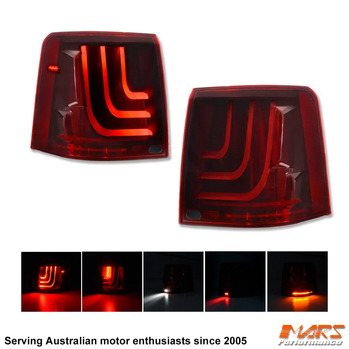 Smoked Red 3D Stripe Full Led Tail Lights With Sequential Indicators For Land Rover Range Rover Sport L320 2010-2013 1