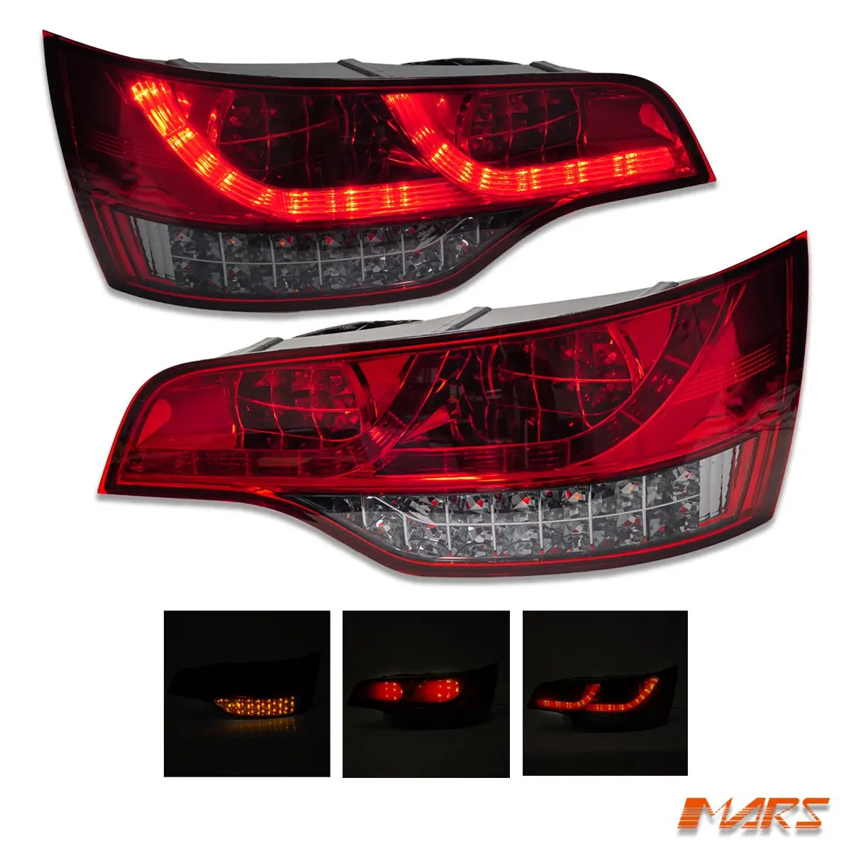 Smoked Red Full Led Tail Lights Rear Lamps For Audi Q7 2005-2011 1