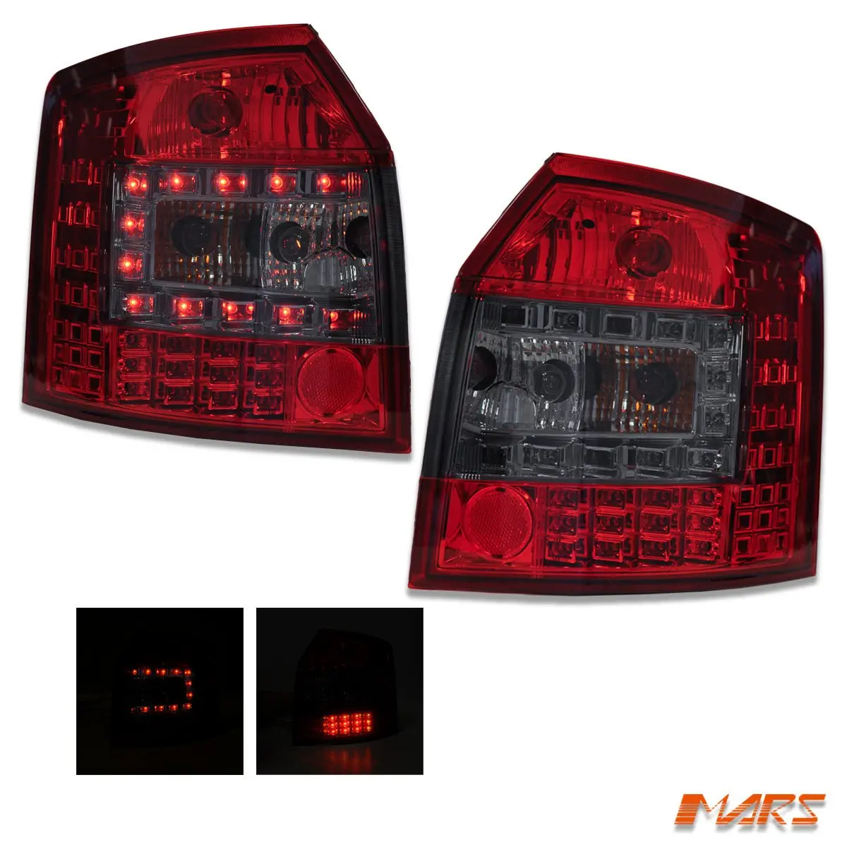 Smoked Red Led Tail Lights For Audi A4 S4 B6 Avant Sports Station Wagon 1
